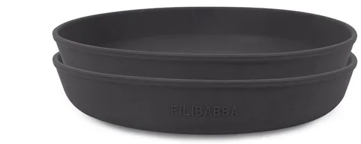 Filibabba Silikonilautanen 2-pakkaus - Kiviharmaa