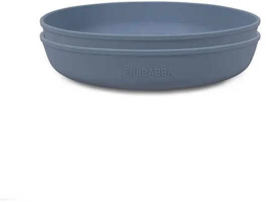 Filibabba silikonilautanen 2-pakkaus - Puuterinsininen